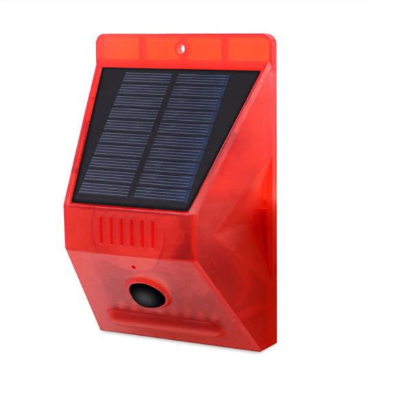 Solar Strobe Alarm Motion Detector with Remote Control Siren