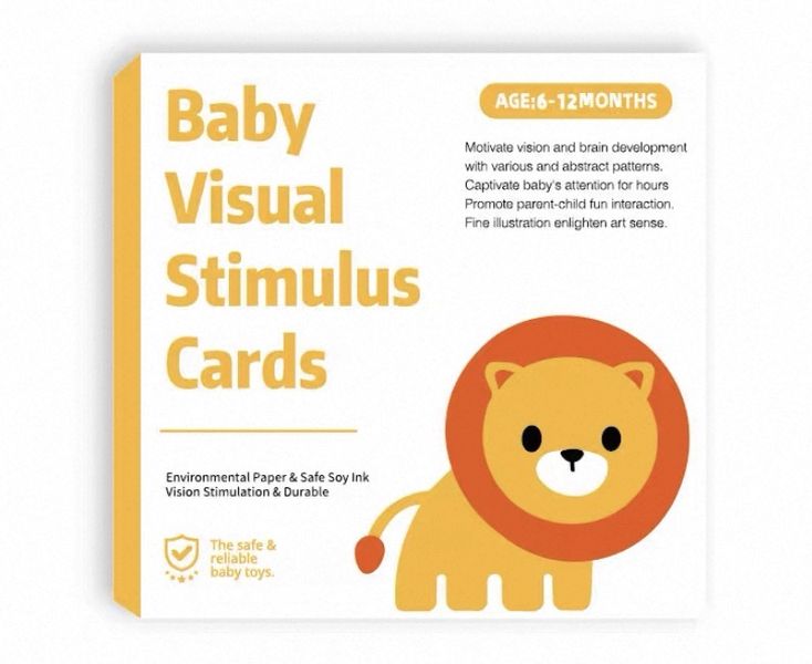 Baby Visual Stimulus Cards 6-12 Months Flash Cards 16 Pcs Safe Soy Ink