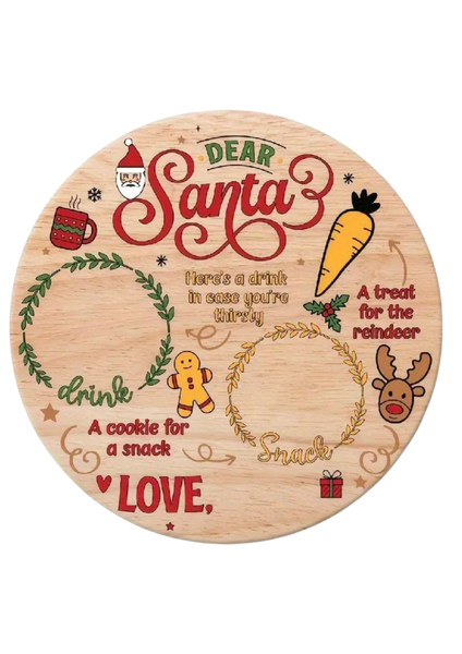 Santa Cookies and Milk Snack Tray