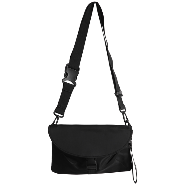 Men Messenger Bag Pack Nylon Waterproof Black Functional Zipper Bag