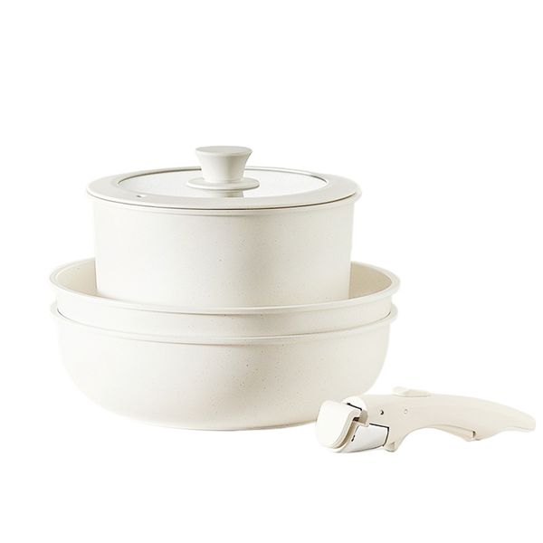 5-Piece Luxurious Detachable Handle Non-Stick Cookware Set