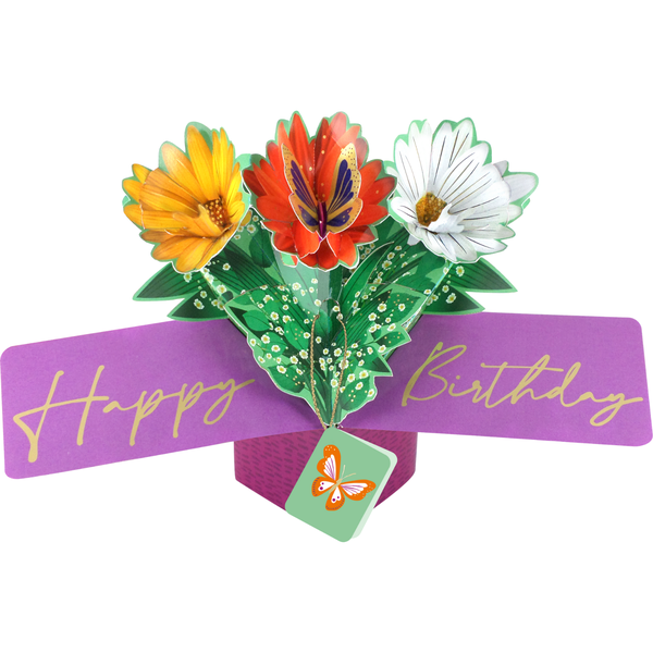Birthday Gerbera Daisies 3D Pop-Up Greeting Card