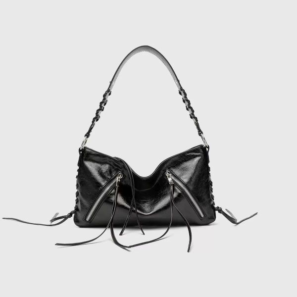 Vintage Braided Drawstring Women Underarm Handbag