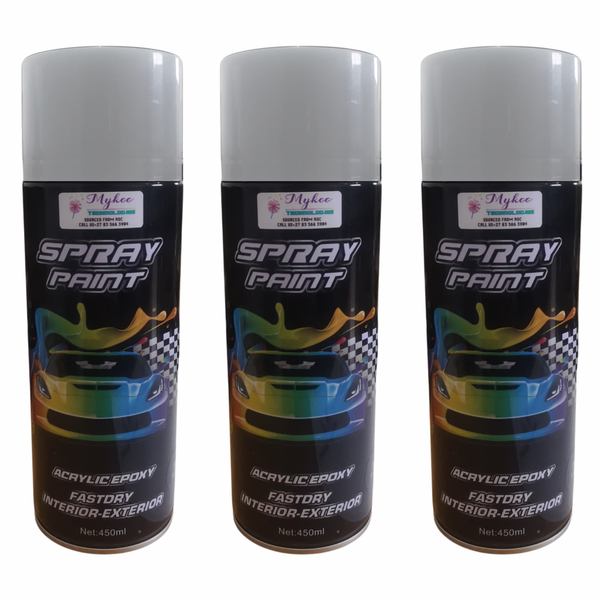Pack of 3 White Spray Paint Cans 400ml