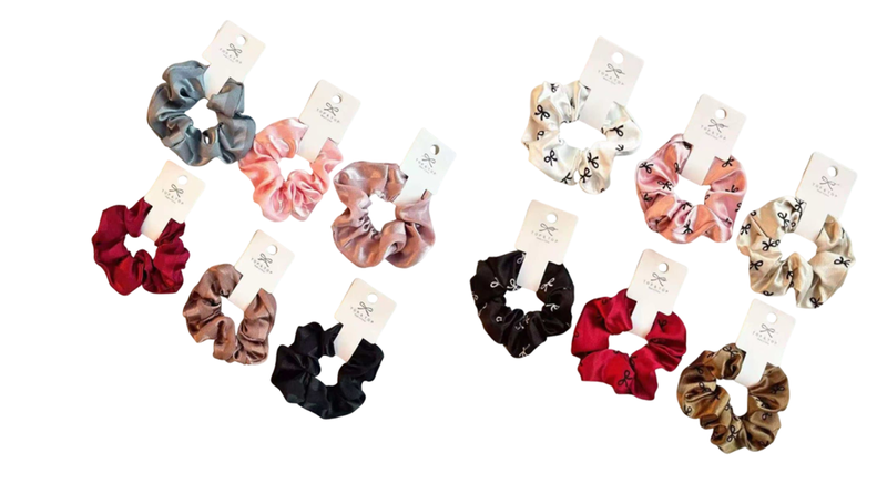 12 Pack Soft Silk Satin Scrunchies