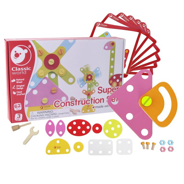 Classic World Super Construction Set with Activity Cards - 62pcs