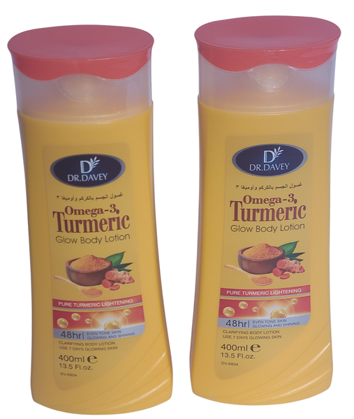 Dr Davey Omega 3 Tumeric Glow Body Lotion 2 x Pack