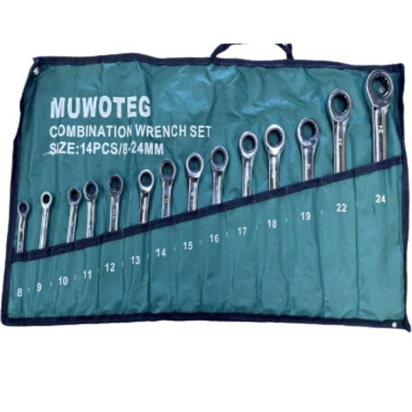 14pcs Dual-purpose Wrench, Ratchet Open End Combination