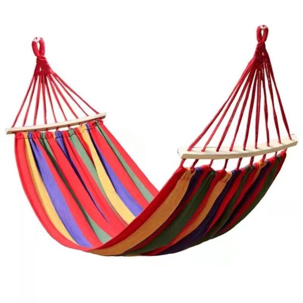Portable Rainbow Breathable Canvas Hammock
