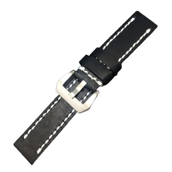 Genuine Leather Watch Strap Smooth Finish 22mm Extra Thick