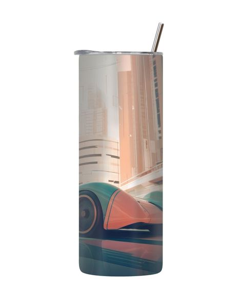 Vehicle 20 Oz Tumbler with Lid Straw Trendy Old Vintage Car Graphic Gift211