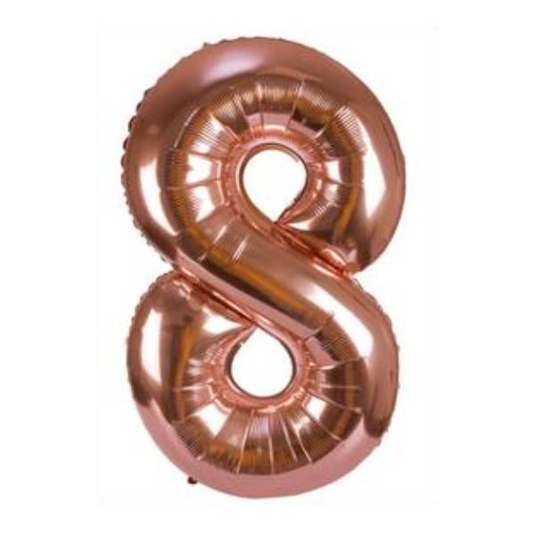 Silver Number 8 Helium Balloon 106cm