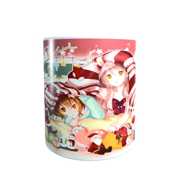 Akane and Akira Cuddling - Anime Waifu Christmas Coffee Mug