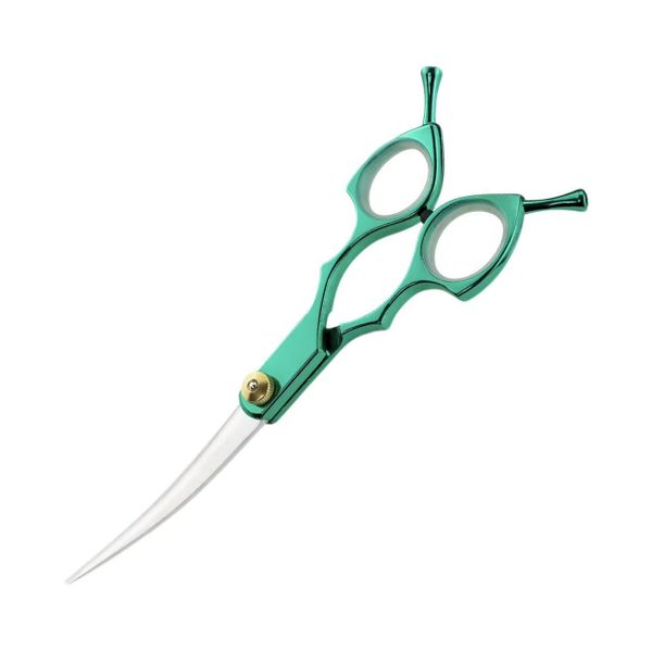 6Inch Double Tail Green Pet Grooming Hair Trimmer Curved Scissors