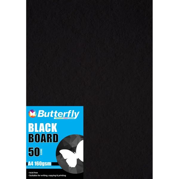 Project Board Black 160gsm A4 Pack of 50 X 2