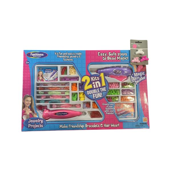 Hair and Bracelet Beader with Beads and Hairclips