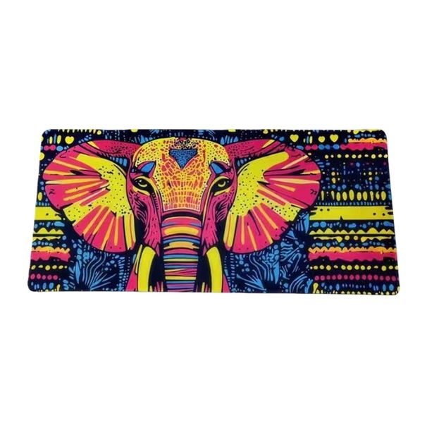 African Print Desk Mat 90cm x 40cm Large Gaming Mouse Pad - Ethnic Floral