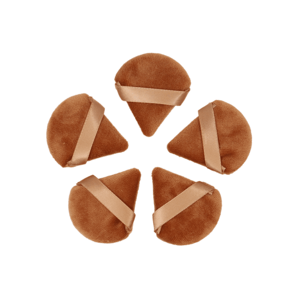 Ethnic Nature 5 Small Triangle Powder Puff Makeup Sponges - Brown