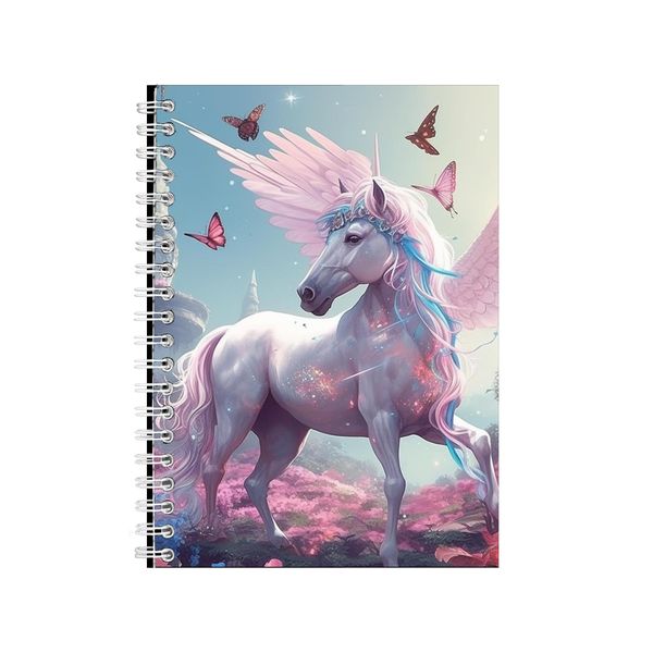 Winged Unicorn 1 A5 Spiral Notebook B-Day Gift