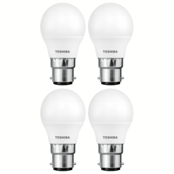 TOSHIBA B22 G45 Golfball LED Light Bulb 5W Cool Daylight 6500K - 4 Pack