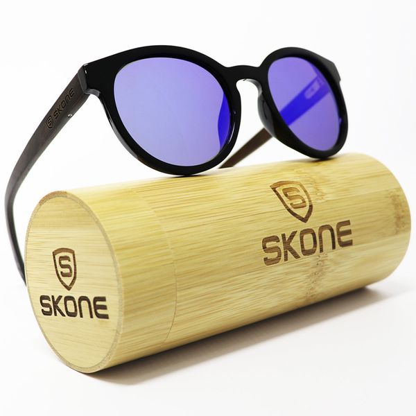 Skone Maundays UV400 Protection Bamboo Sunglasses - Blue