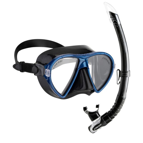 Snorkel Mask Set | Adult Ocean Diving &amp; Gamma Snorkel Combo | Cressi