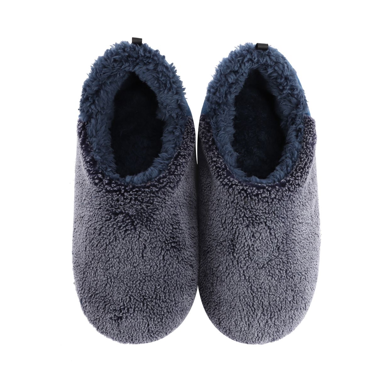 Snoozies! Mens Two Tone Cut Back - Blue Fleece Slippers | Shop Today ...