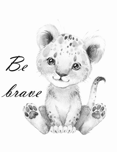 Little Leila - Lion print - A3