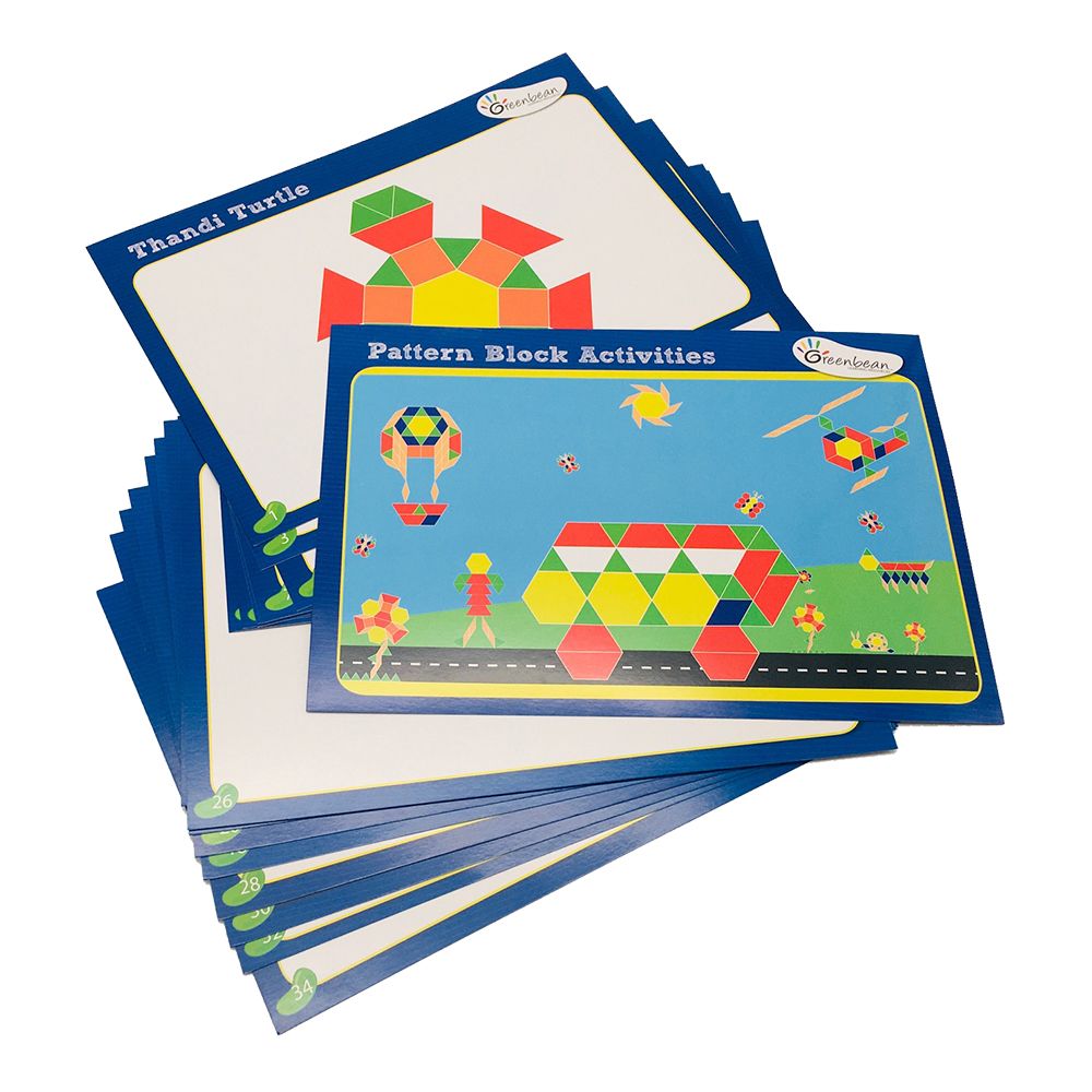 Gigo Activity Cards Pattern Blocks Set #1 - 12 Double Sided Cards ...