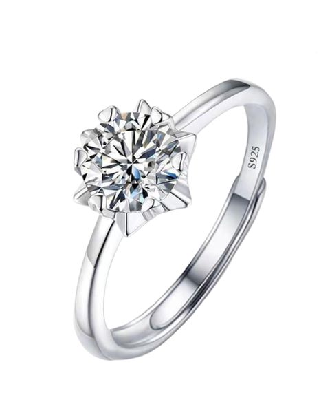 Rings Wedding Moissanite 1Carat Zircon Adjustable Diamond Ring -A2