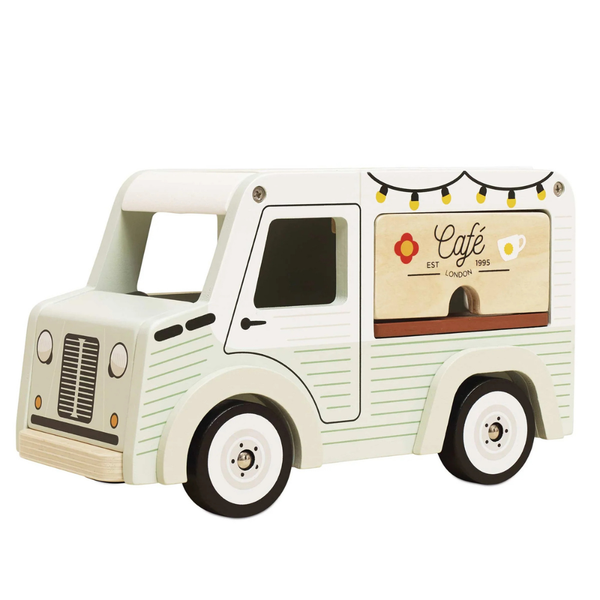 Le Toy Van - Wooden Mobile Café Van Pretend Play Set for Kids
