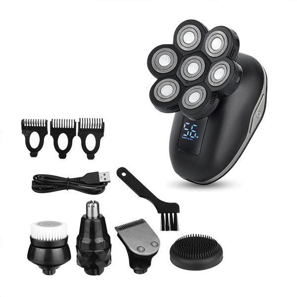 5-In-1 7 Floating Heads Beard Nose Ear Hair Trimmer Electric Shaver