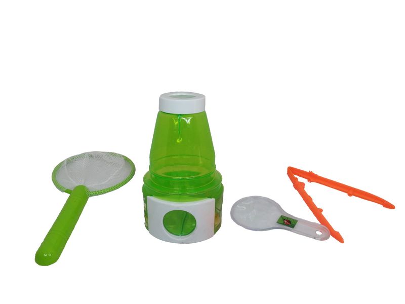 4Piece Bug Catcher Set W/Bug Viewer, Net, Magnifier &amp; Tweezer