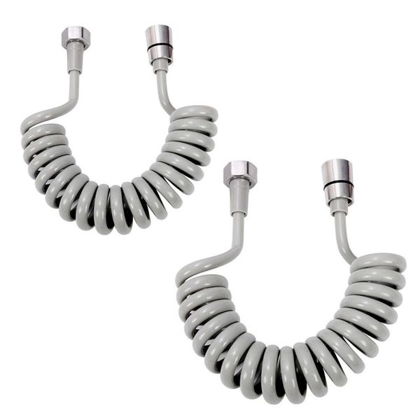 Tool Flexible Spring Spiral Shower Expandable Hose Pipe - Set of 2