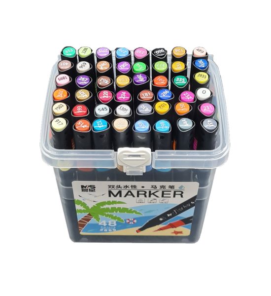 48 Color Sketch Markers Set