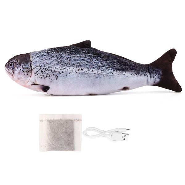 USB Rechargeable Electric Simulation Fish Cat Toy with Catnip (Salmon)