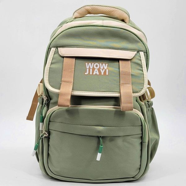 Breathable material Backpack Soft Oxford cloth Lightweight Green color