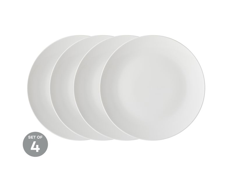 Maxwell &amp; Williams - 23cm White Basics Coupe Entree Plate - Set of 4