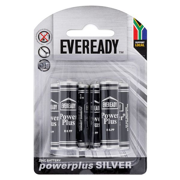 Eveready Power Plus AA Batteries (Pack of 6)