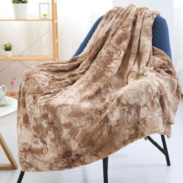 Wonder Towel Luxury Reversible Sherpa Fleece Mink Throw Blanket
