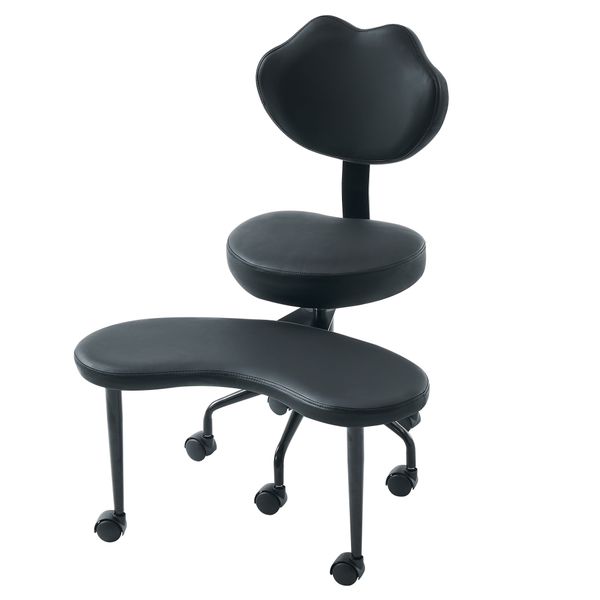 Cross Legged Office Chair with Adjustable Height Leather Computer Chair