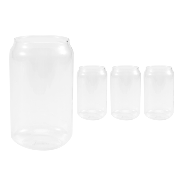 4 Pack Glass Juice Cup Beer Glass Shake Dessert Cup Cola Mug, 400ML