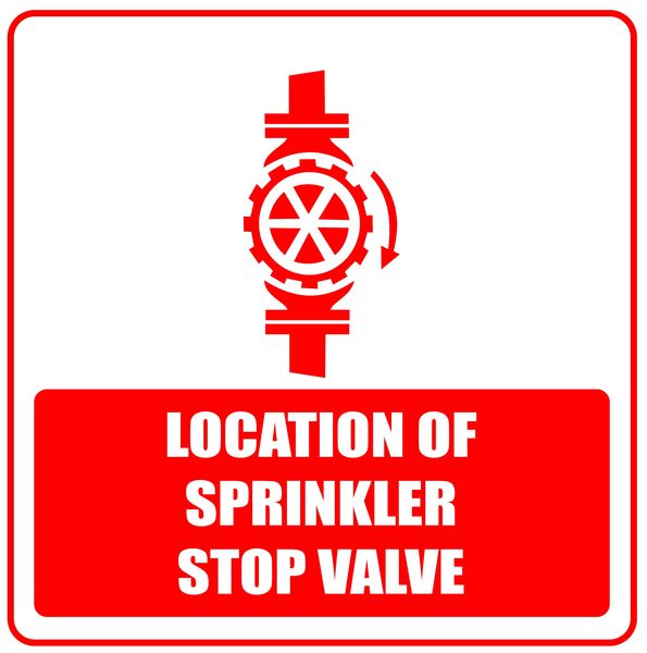 Location of sprinkler Valve 29x29cm sign.