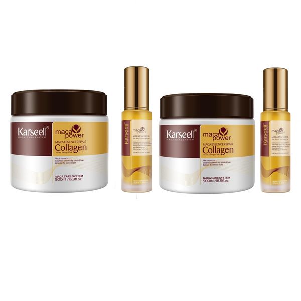 2 xKarseell Maca Essence Repair Collagen Mask 500 ml &amp; Hair Oil Serum 50 ml