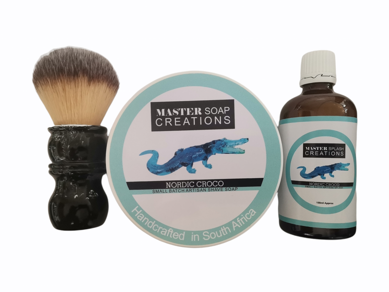Shaving soap &amp; aftershave splash &amp; shaving brush combo Nordic Croco