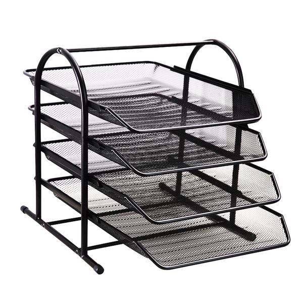 4 Tier Mesh Letter Tray, Desk File Organizer Storage