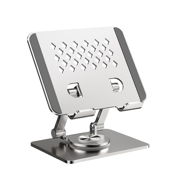Tablet Stand Holder for Desk with 360 Rotating Base(Silver)