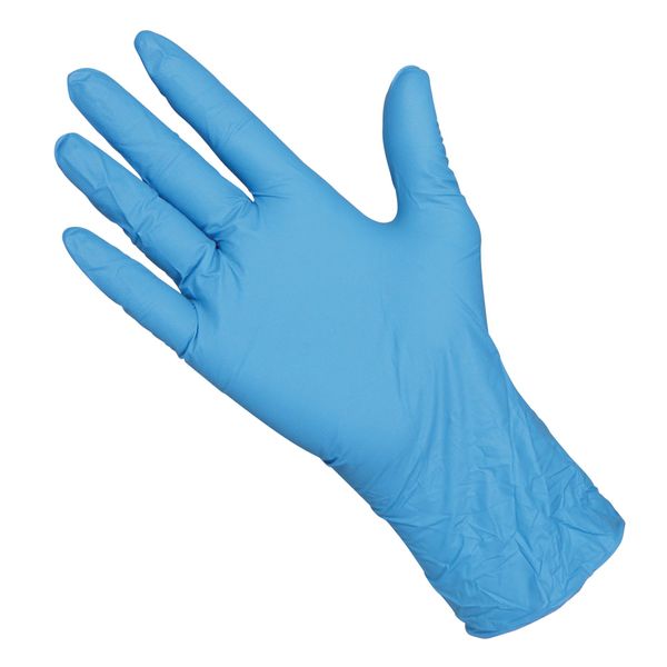 Nitrile Gloves Powder Free - Box of 100 (Blue, Size Medium)