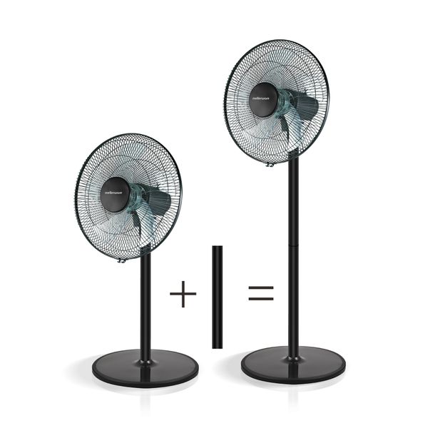 Mellerware Fan 2 in 1 Stand &amp; Pedestal Plastic Black 40cm 50W