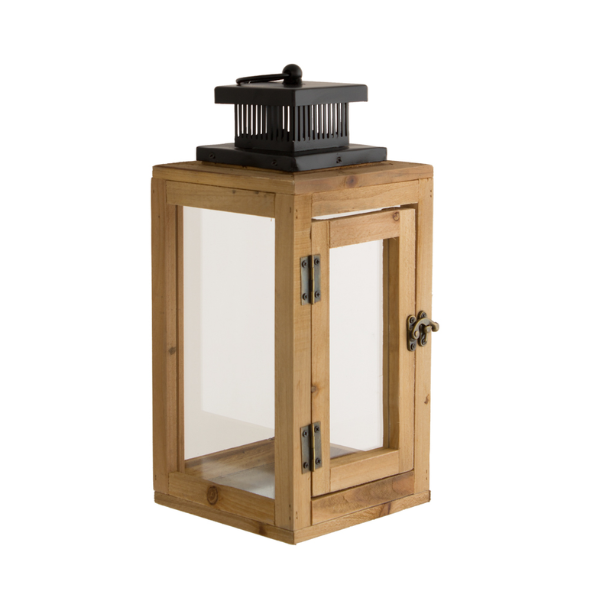 Farmhouse Decorative Wood Lantern-15X15X32CM